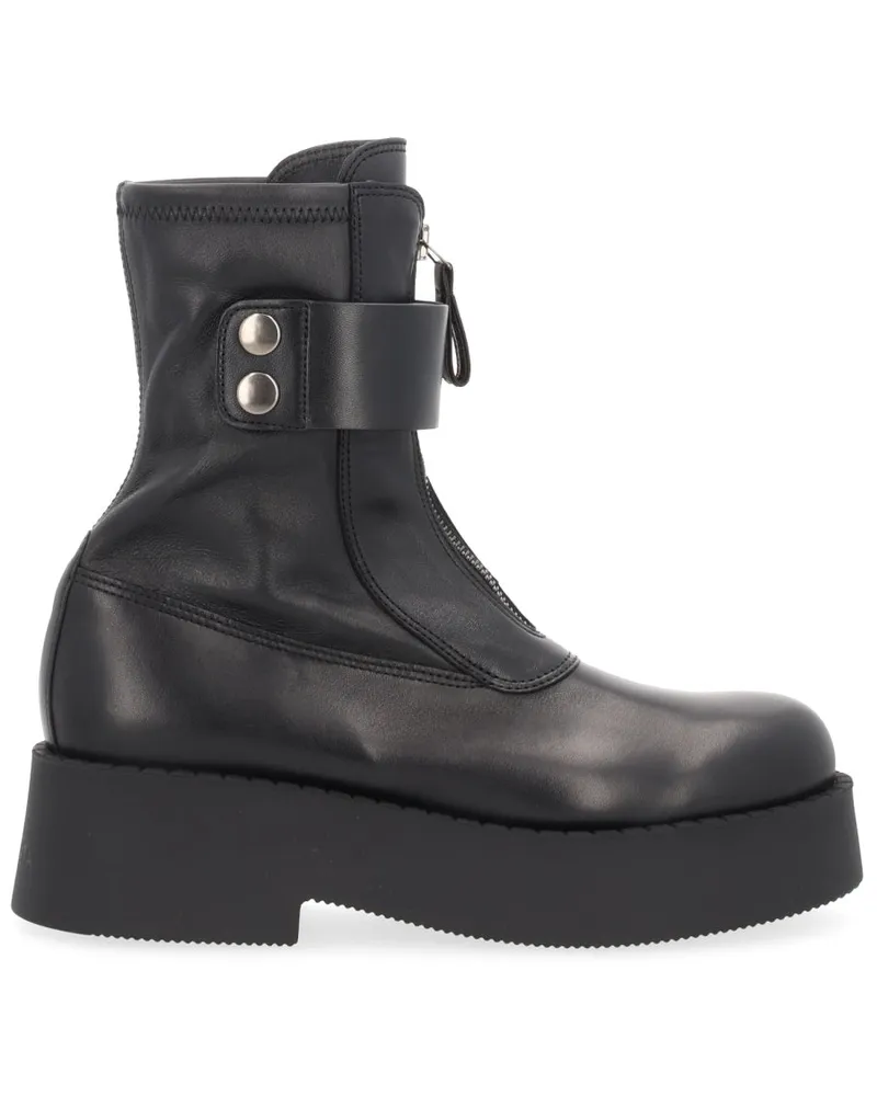 Premiata Lamb Leather Boot — Black Black