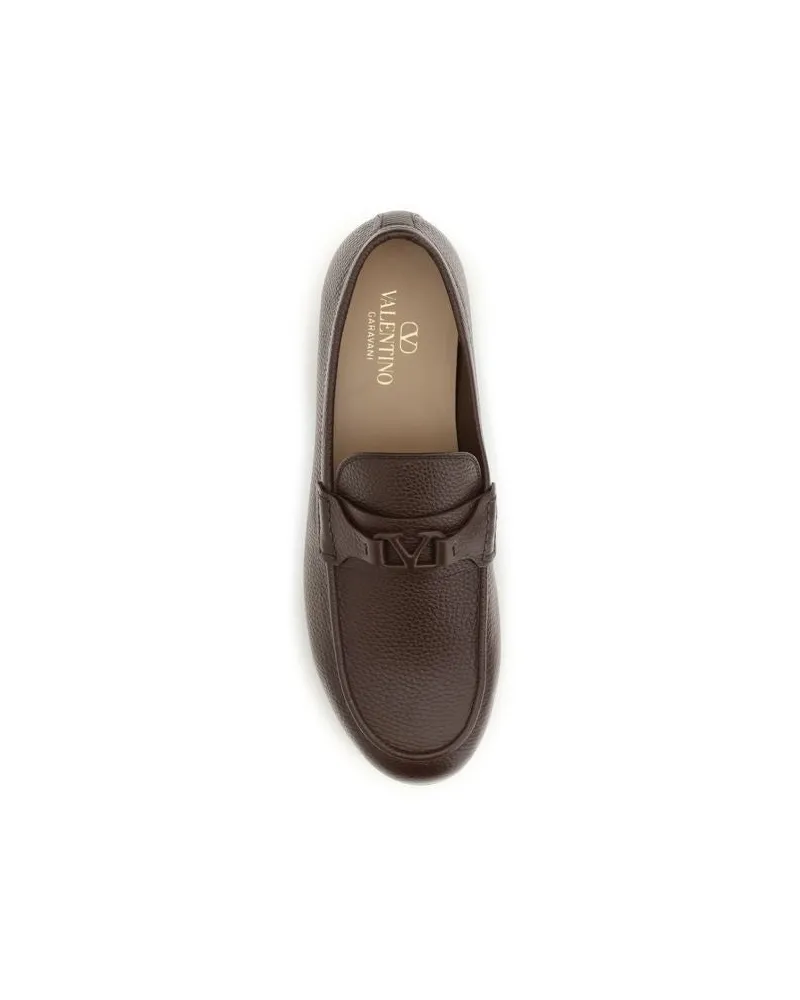 Valentino Garavani Men's Brown Deer Slip-On Loafers Brown