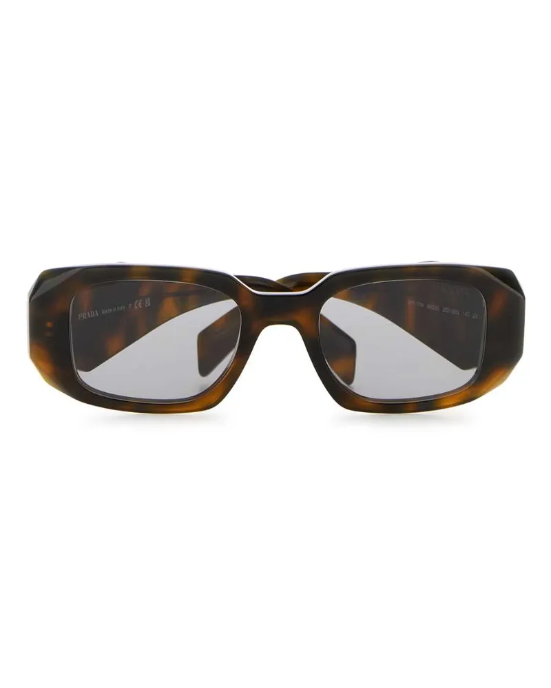 Prada Women's Printed Acetate Sunglasses Lenses Grigio Medio Exterior: Occhiali Da Sole Brown