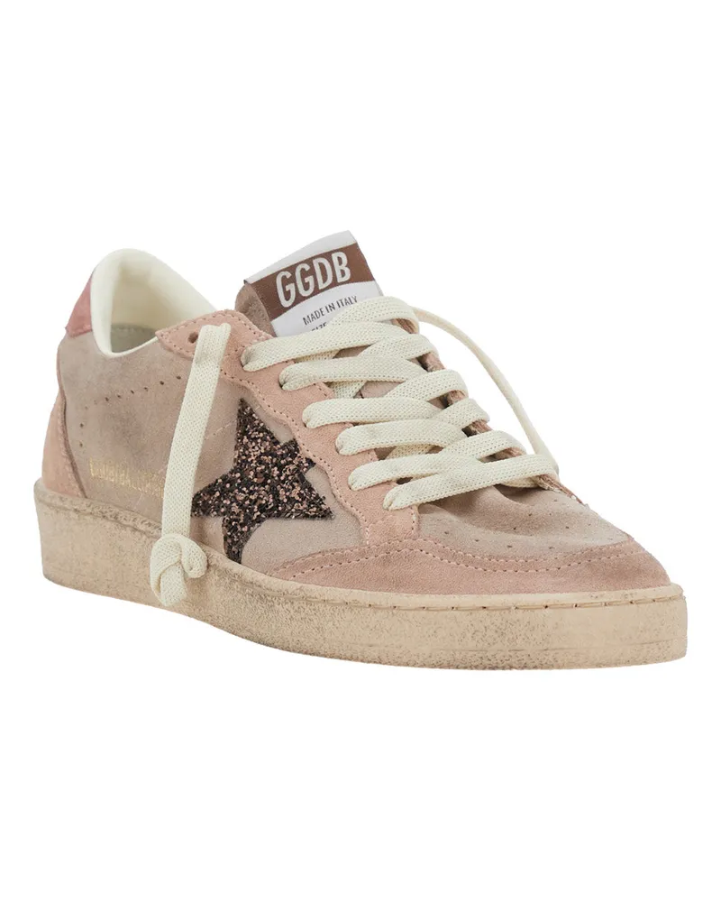 Golden Goose Women's Low Top Sneakers Ballstar Pink Suede Trainers Pink