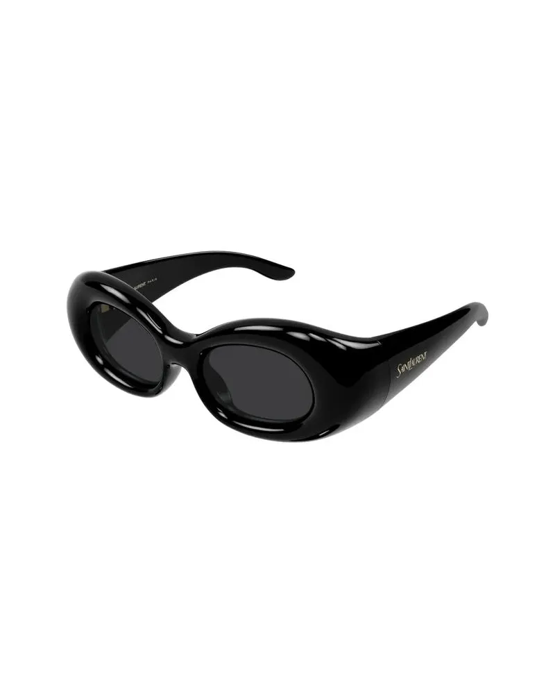 Saint Laurent SL968 Oval Frame Sunglasses — Black Black