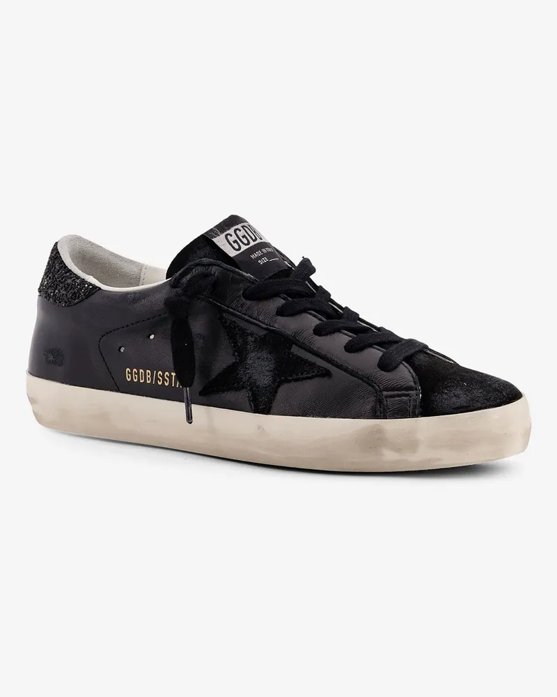 Golden Goose Women's Sneakers Super-Star Classic Low-Top Black Leather Trainers Black