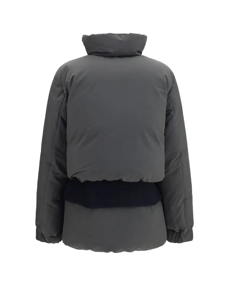 Sacai Women's Multicolor Polyester Coat Clothing Gray