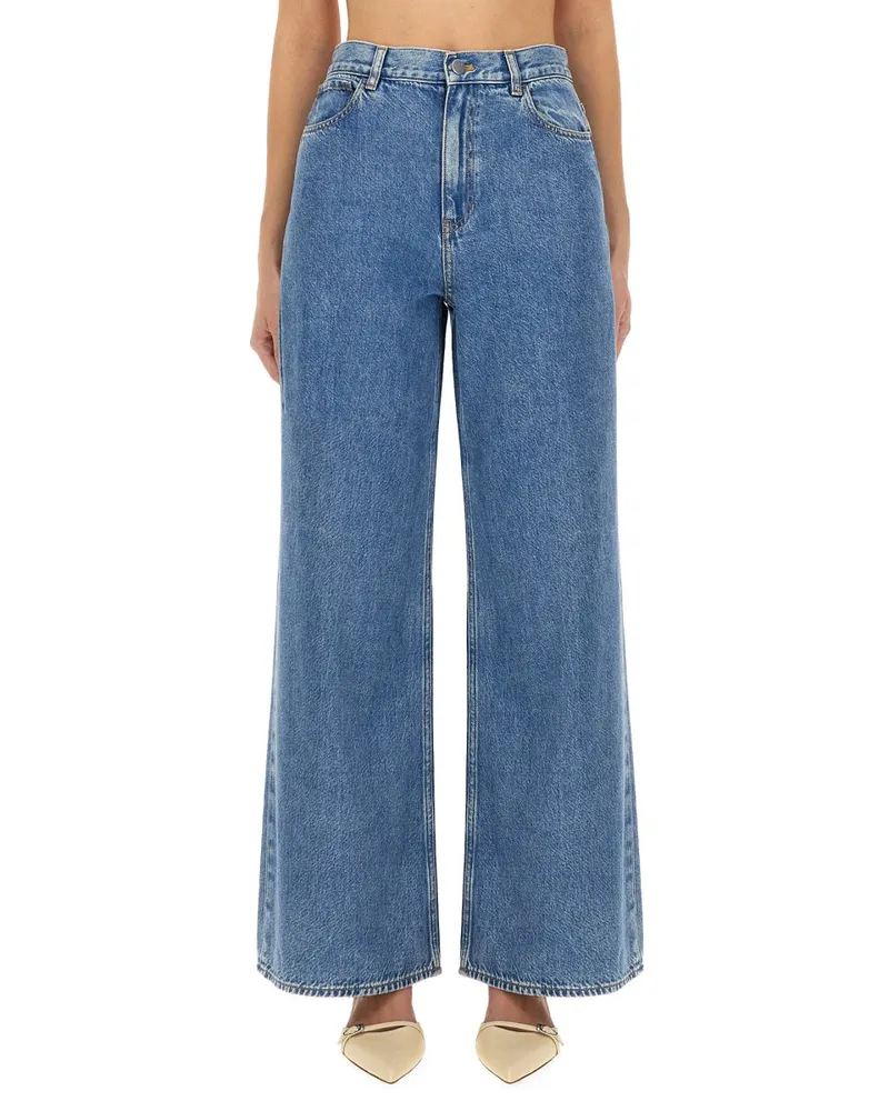 Theory High-Waist Wide-Leg Jeans — Blue Blue