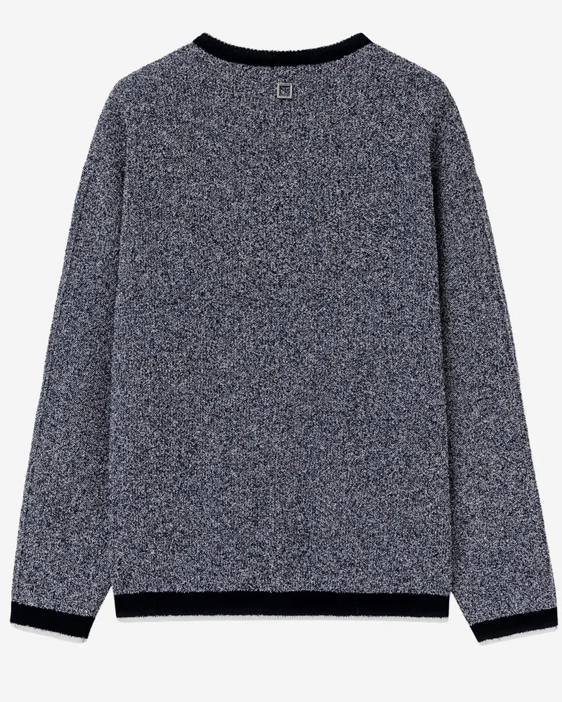 Wooyoungmi Men's Cardigan Cotton-Blend Navy Sweater 