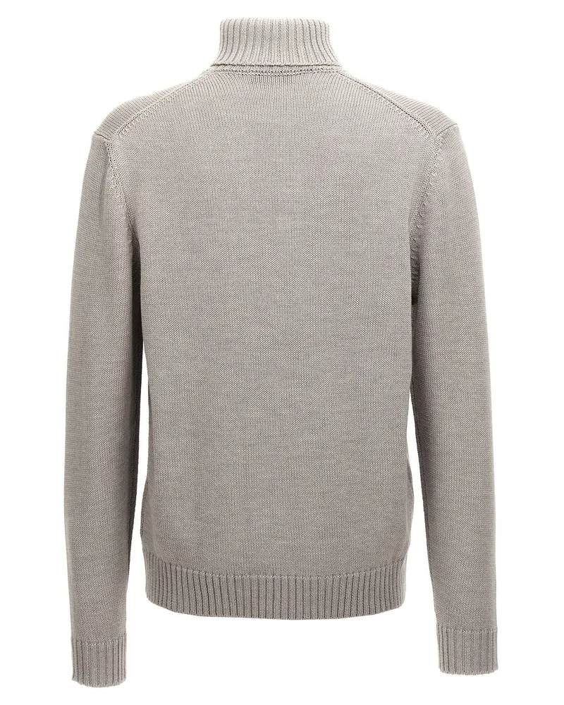 Zanone Wool Turtleneck Sweater — Beige Beige