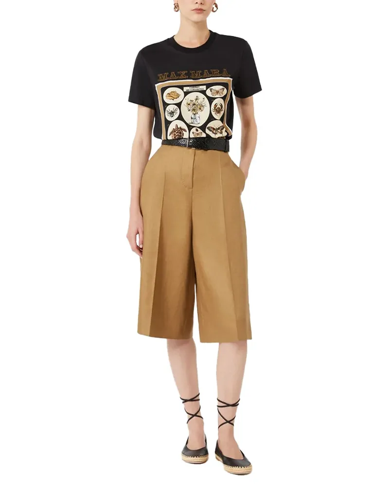 Max Mara Curiosities Print Cotton Jersey T-Shirt — Black Black