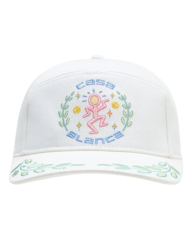 Casablanca Paris Unisex A-Sp26-Hat-008-01 Baseball Cap White Cotton White