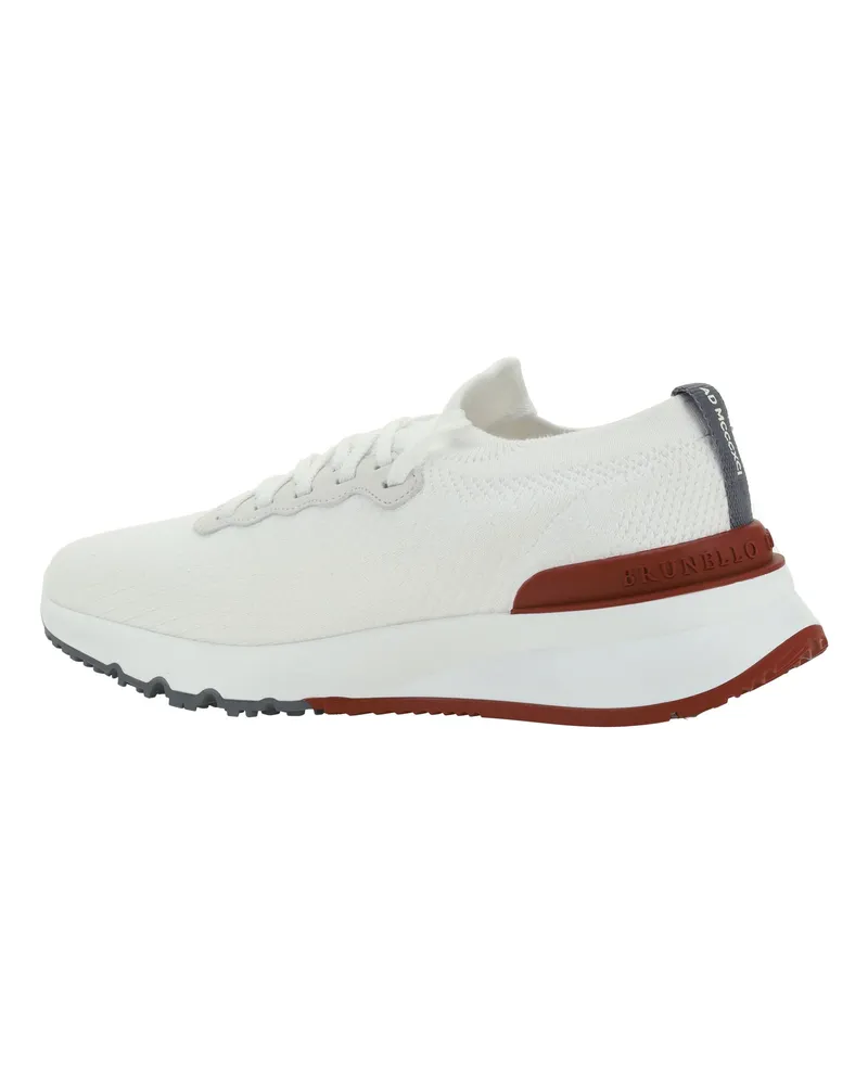 Brunello Cucinelli Men's Cotton Sneakers White Upper: Trainers 