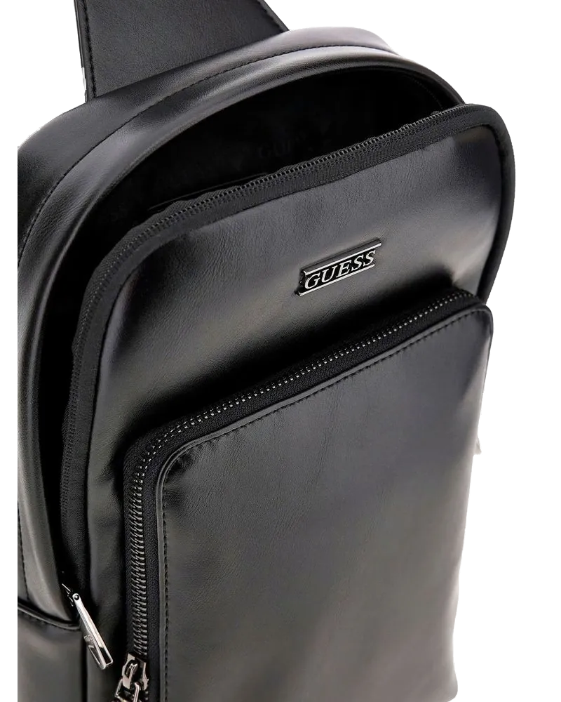 Guess Men's Crossbody Bag Black Polyurethane - Crossbody-Bags Black