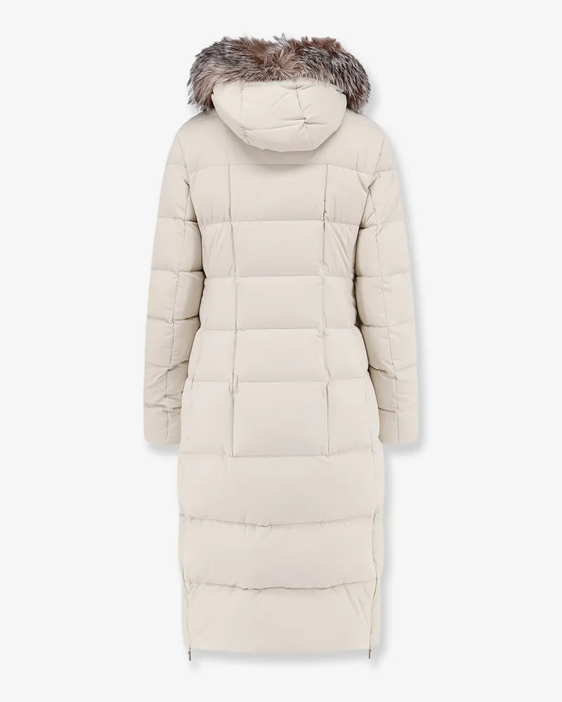 MOORER Women's Long Down Coat Zagar-Kn Water-Repellent Stretch Beige Polyamide Jacket Beige