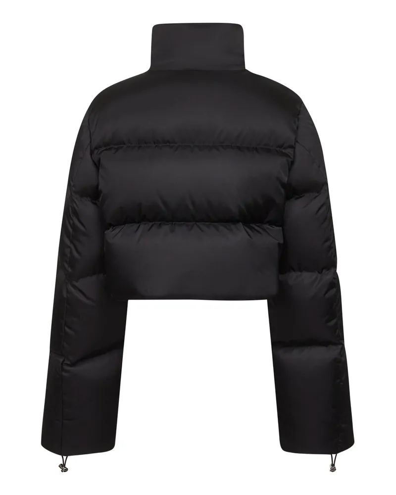 Prada Cropped Re-Nylon Down Jacket — Black Black