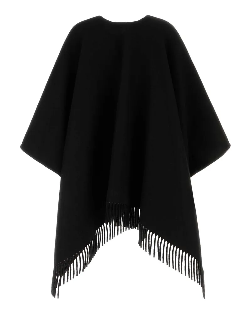 Fendi Fringed Cashmere-Wool Cape — Brown Brown