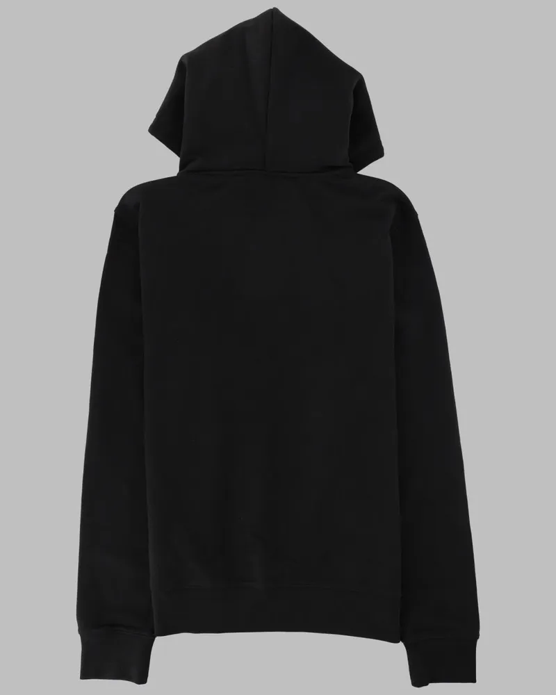 Burberry Full-Zip Cotton Hooded Sweatshirt — Black Black