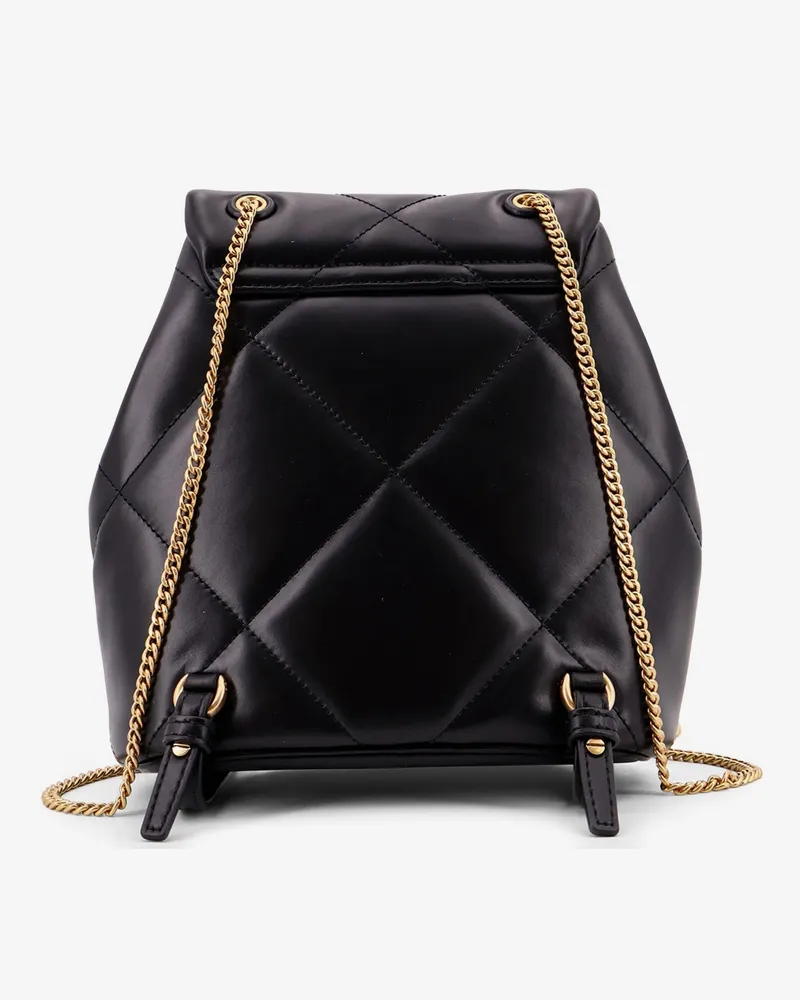 Tory Burch Women's Backpack Kira Diamond Black Leather Backpacks Black