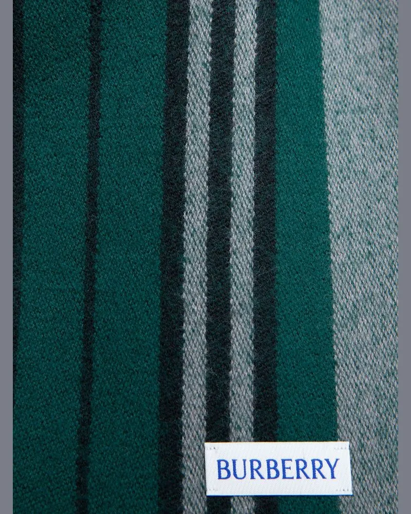 Burberry Icon Stripe Jacquard Scarf — Green Green