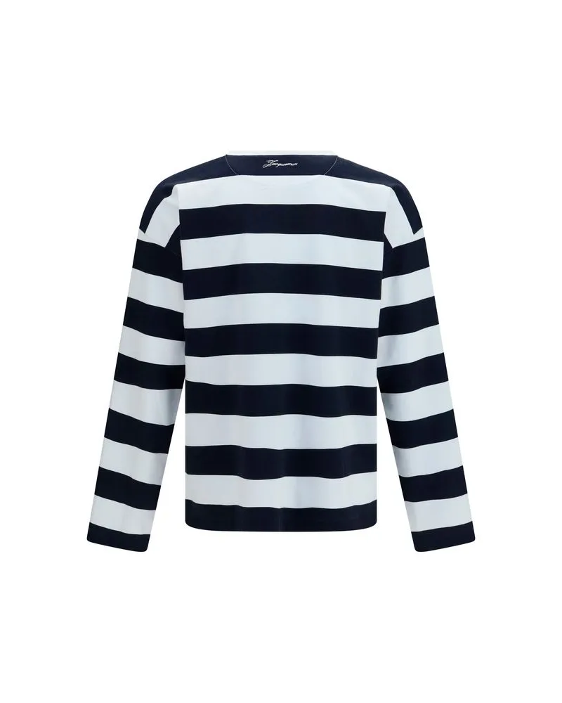 Jacquemus Striped Cotton T-Shirt — Navy Navy