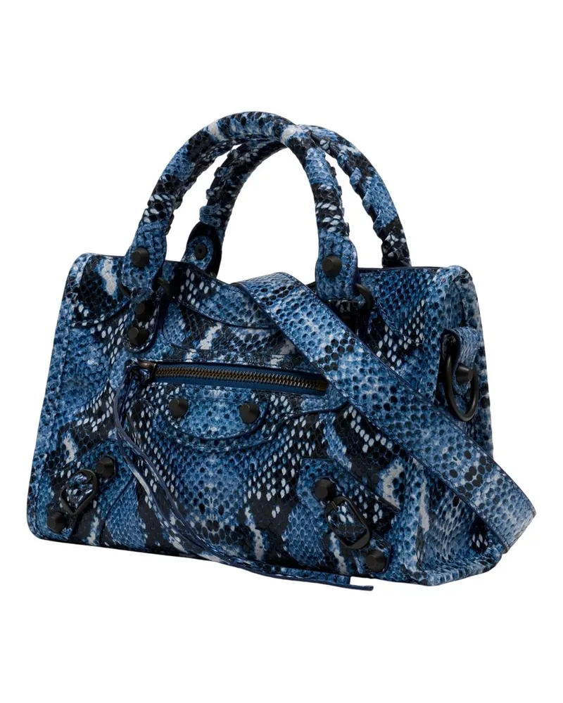 Balenciaga Women's Le City Mini Bag -  Leather Blue Calfskin Handbags-Purses Blue