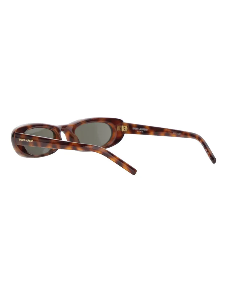Saint Laurent A003CX Leopard Cat-Eye Sunglasses — Brown Brown