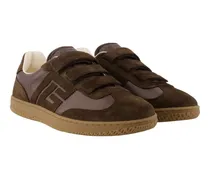 Men's Swan Scratch Sneaker Brown Calfskin