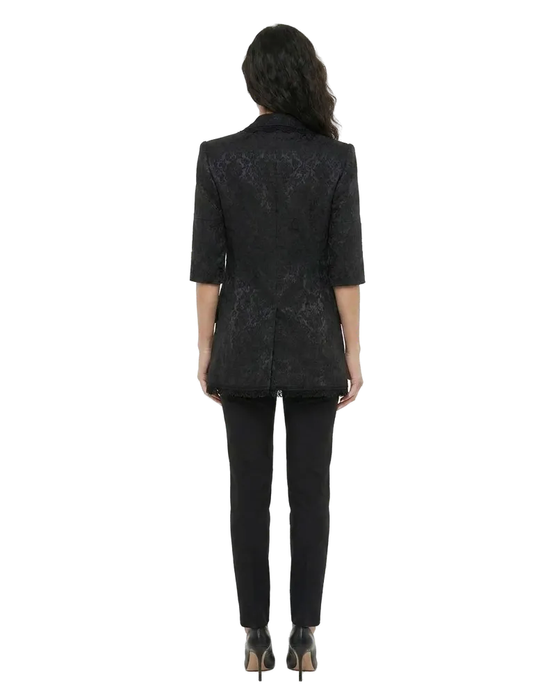Dolce & Gabbana Silk Blazer — Black Black