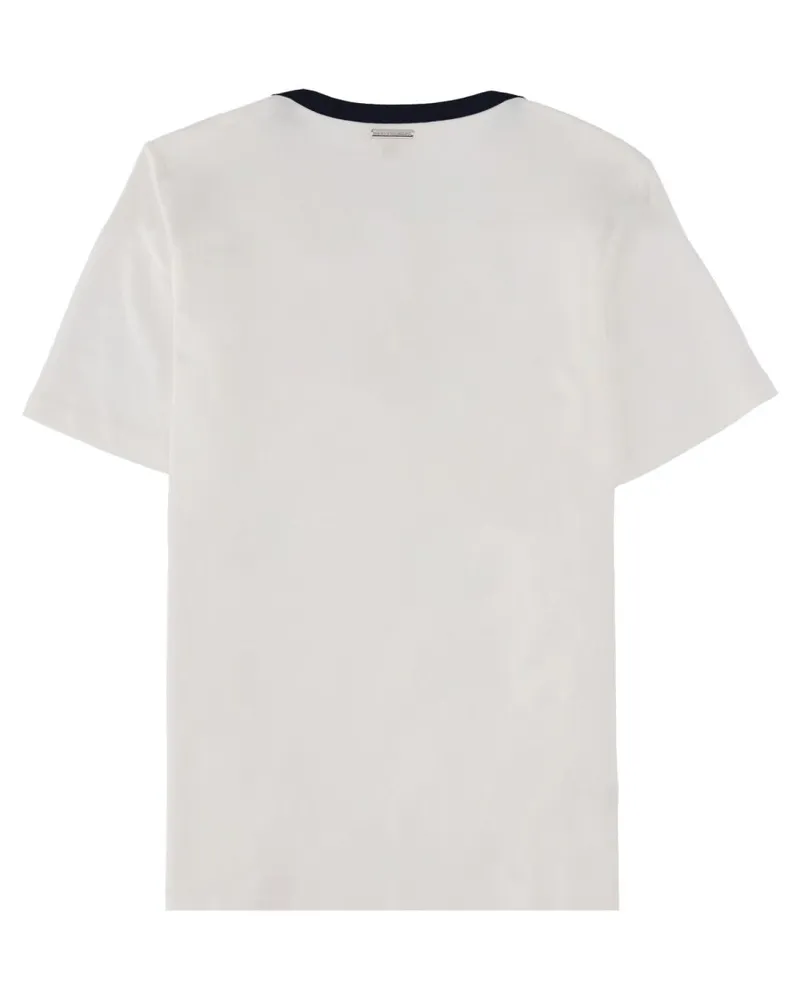 Michael Kors Logo-Embroidered Organic Cotton T-Shirt — White White