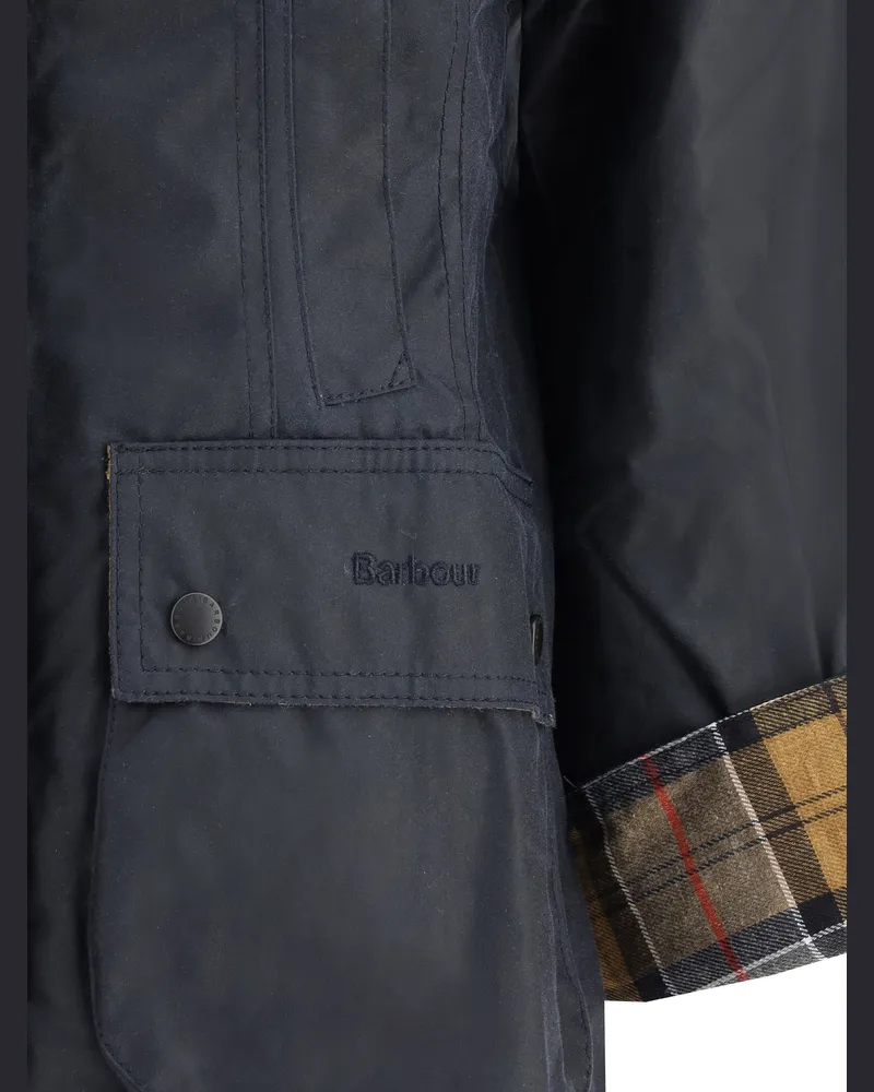 Barbour Women's Breadnell Waxed Jacket Navy Cotton Puffer Navy