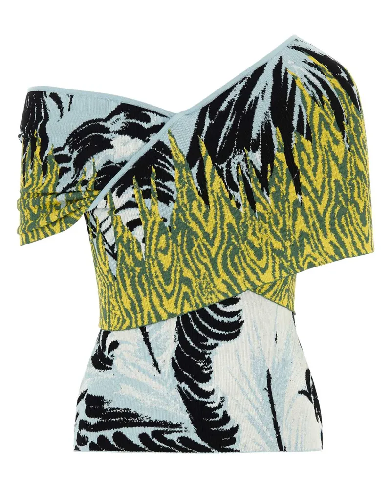 Bottega Veneta Women Embroidered Jacquard Blouse Yellow Viscose Nylon Elastane Yellow
