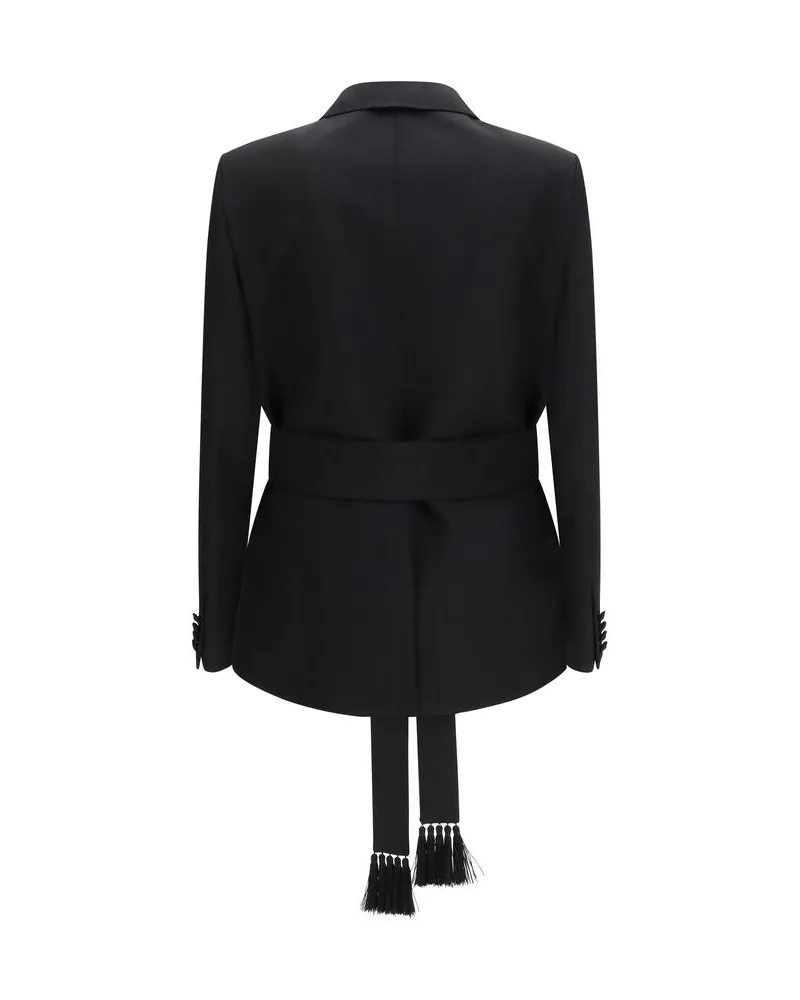 Valentino Garavani Men Black Wool Oves Aries Blazer Clothing Black