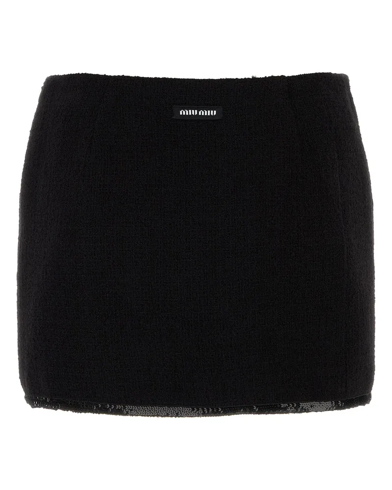 Miu Miu Women's Gonna Nero Pa Wo-Poliestere Gonne Skirt Black