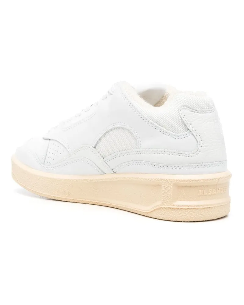 Jil Sander Panelled Leather Sneaker — White White