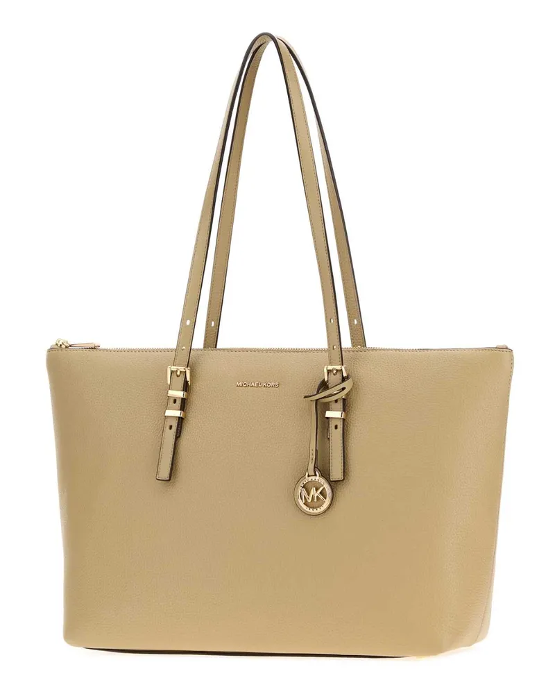 Michael Kors Women's Sand Leather Large Quinn Handbag Khaki Borse A Mano Bag Beige