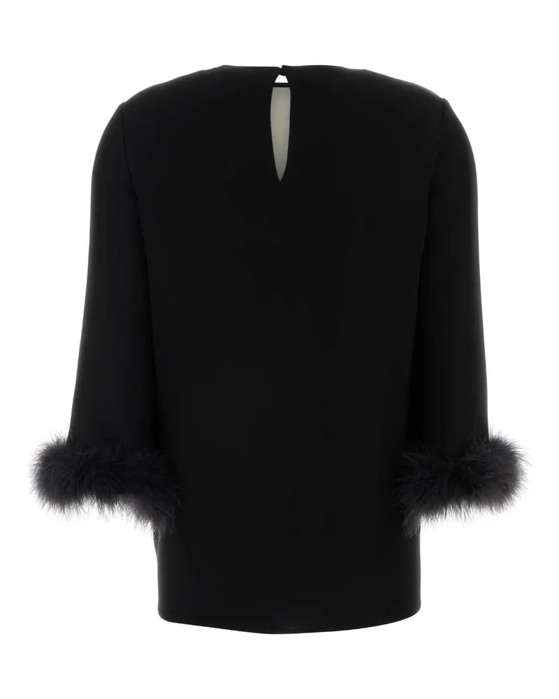 Valentino Garavani Women's Black Silk Blouse Neroavorio Turkey (meleagris Gallpavo) Maglie Black
