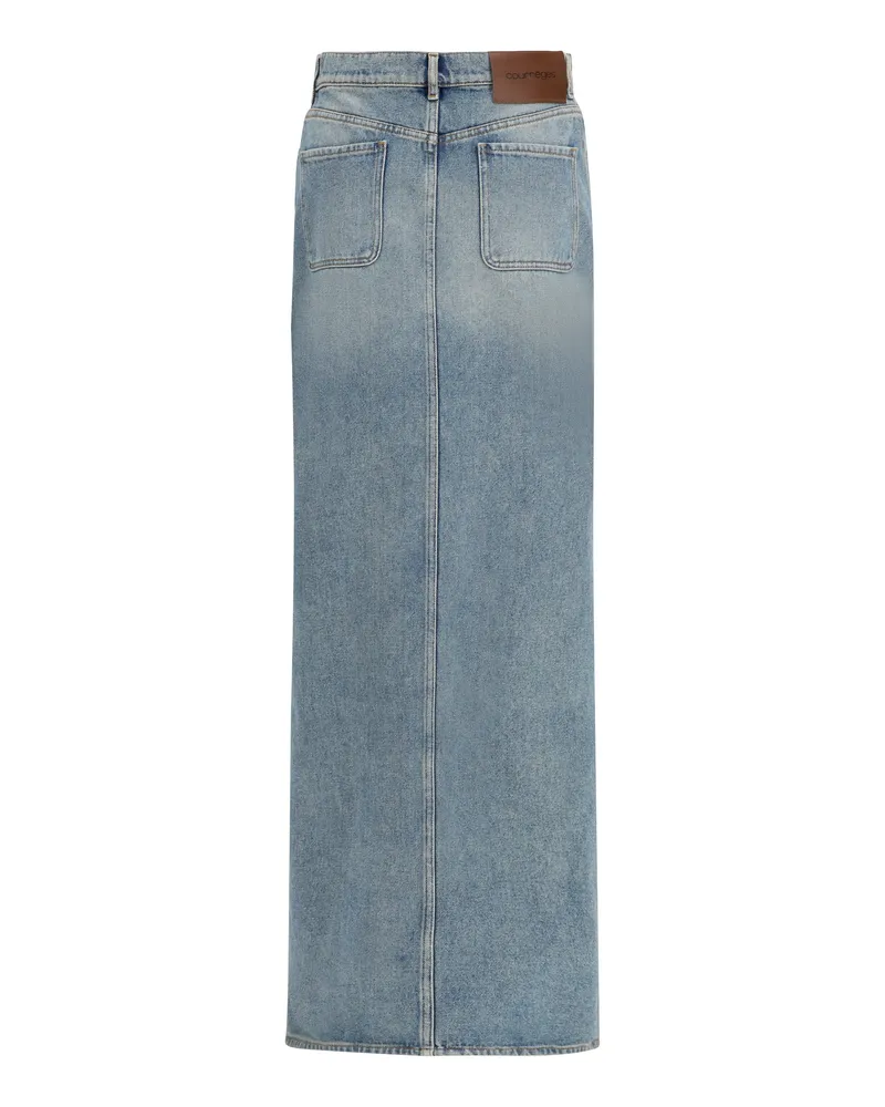 Courrèges Women's Denim Circle Skirt Bleu Delave Cotton Blue