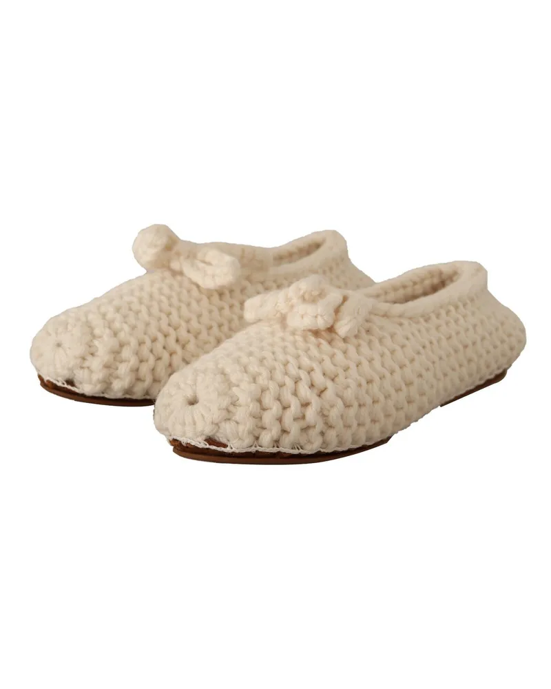 Dolce & Gabbana Women's Wool Knit Ballerina White White