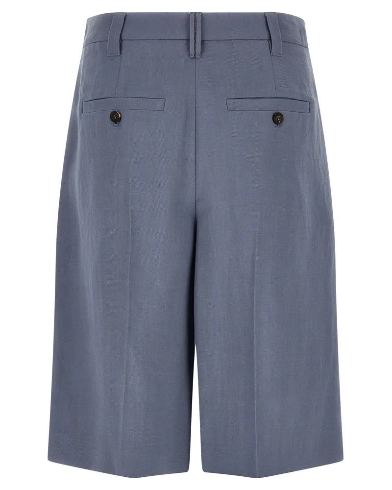 Brunello Cucinelli Sartorial Twill Bermuda Shorts — Gray Gray