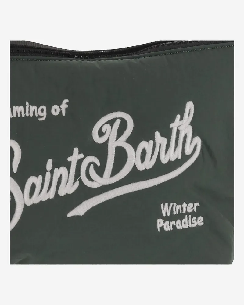 MC2 Saint Barth Men's Aline Puffer Clutch Bag With Logo Green Polyamide Green