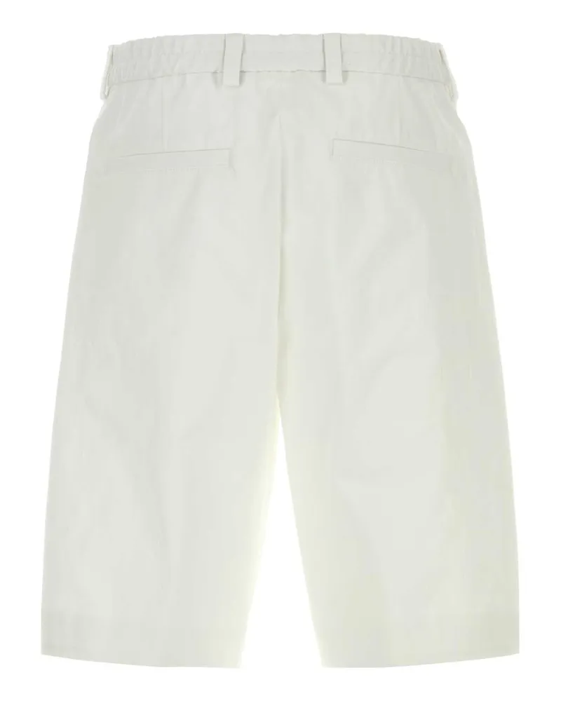 HUGO BOSS Men's White Cotton Bermuda Shorts Exterior White