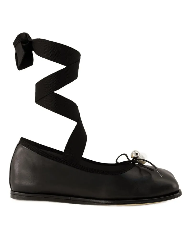 Simone Rocha Women's Heart Toe Calfskin Ballerina Black Black