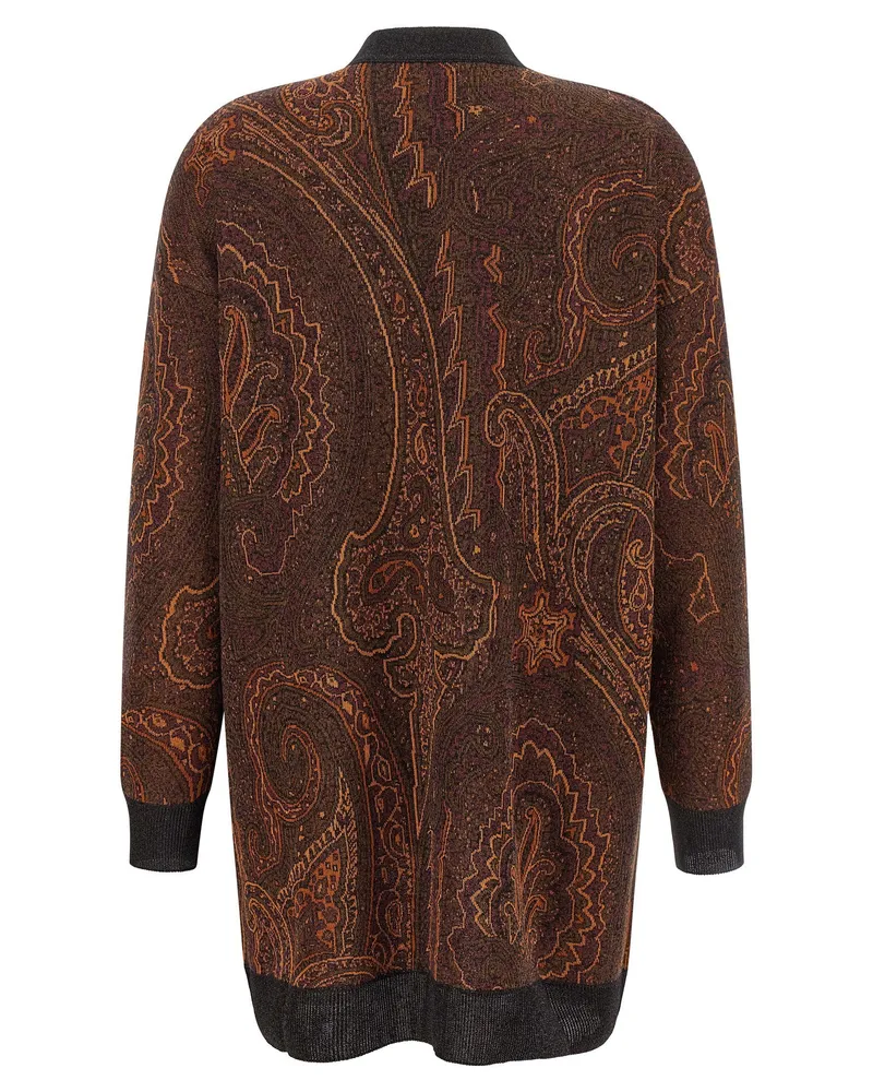 Etro Paisley Jacquard Cardigan — Brown Brown