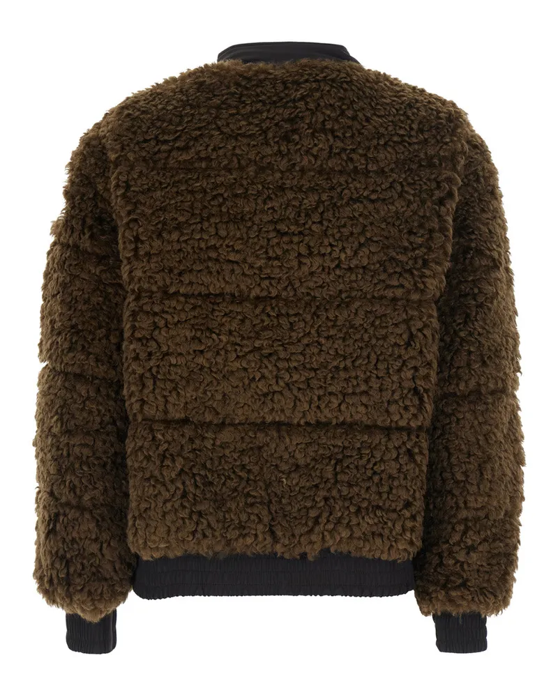 Save The Duck Valery Curly Down Jacket — Brown Brown
