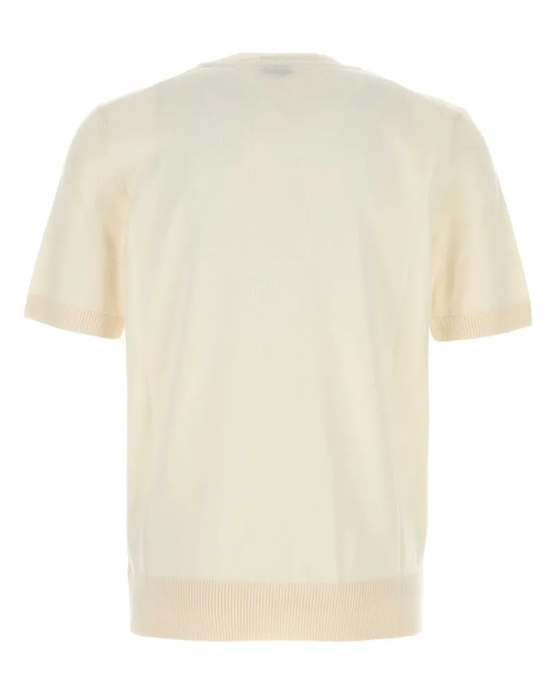 HUGO BOSS Men Cream Cotton Sweater Openwhite Exterior: Maglieria White