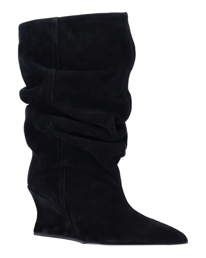 Balmain Women's Boots Black Calf Leather Black