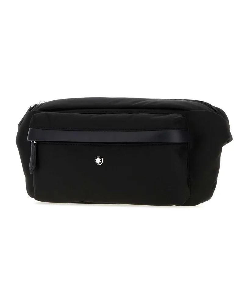 Montblanc Men's Black Canvas Belt Bag Cinture Black