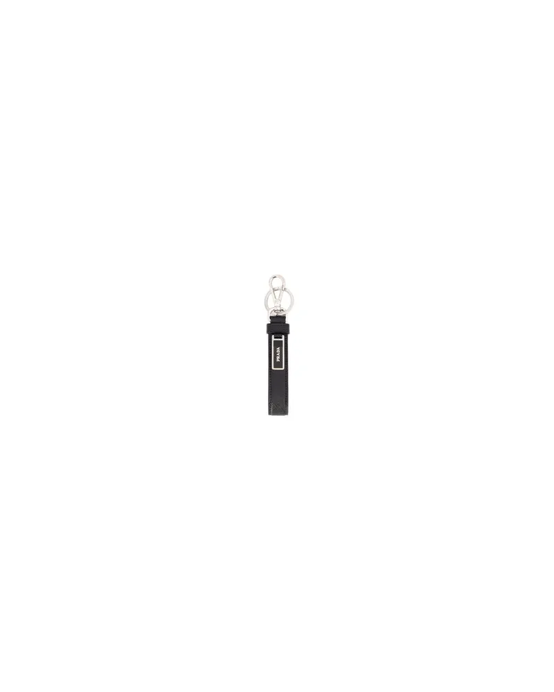 Prada Men's Portachiavi F0002 Acciaio-Vitello Keychains Black