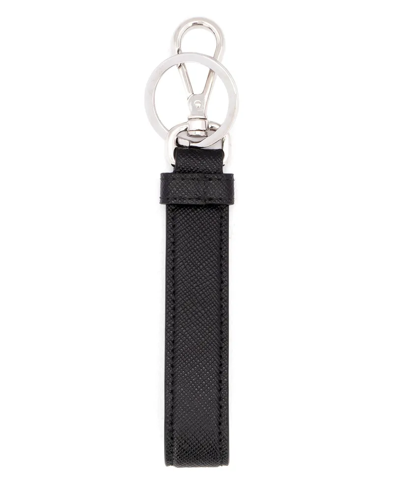 Prada Men's Portachiavi F0002 Acciaio-Vitello Keychains Black