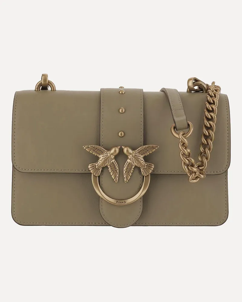 Pinko Women's Mini Bag Love One Green Calfskin Leather Shoulder Green