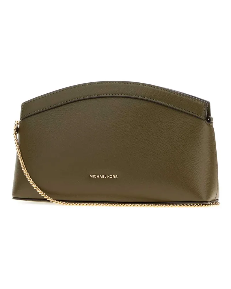 Michael Kors Women's Olive Green Leather Small Athena Clutch Loden Borse A Mano Green