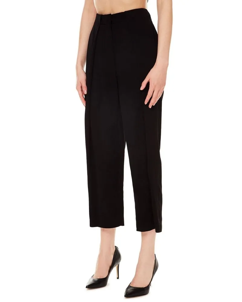 Balmain Women's Black Viscose Casual Pants Black