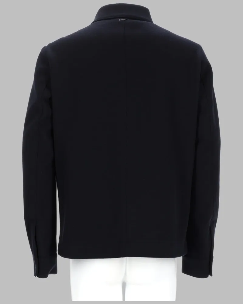 Herno Snap-Button Polyester Blend Jacket — Blue Blue